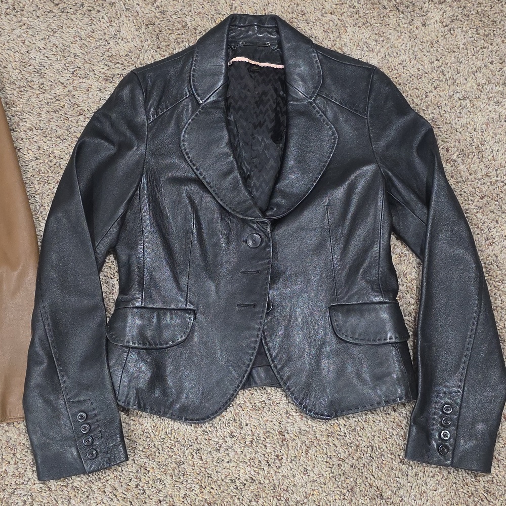 Leather Jacket Blazer Bundle 2 Womens Sz 4 Small - Picture 3 of 8